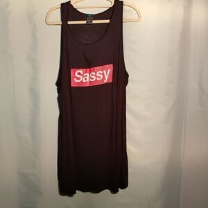 Women's Black Sleeveless Tank Top – "Sassy" Graphic Print Shirt